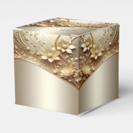 Moderne Sierlijke Gouden Bloem met Parels Favor Do Bedankdoosjes