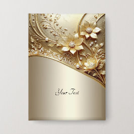 Moderne Sierlijke Gouden Bloem met Parels Knoop Button