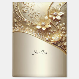 Moderne Sierlijke Gouden Bloem met Parels Magneet