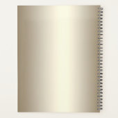 Moderne Sierlijke Gouden Bloem met Parels Planner (Achterkant)