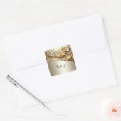 Moderne Sierlijke Gouden Bloem met Parels Sticker (Envelop)