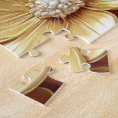 Moderne Sierlijke Gouden Bloemige Legpuzzel (Zijkant)