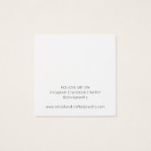 Moderne Sierlijke Hoepel Oorbellen Displaykaart Vierkante Visitekaartjes (Achterkant)