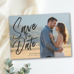 Moderne Sierlijke Kalligrafie Eenvoudige Foto Brui Save The Date