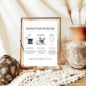 Moderne Signature Coctail Drink Trouwbar Teken Poster