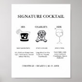 Moderne Signature Coctail Drink Trouwbar Teken Poster (Voorkant)