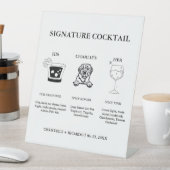 Moderne Signature Coctail Drink Trouwbar Teken Reclamebord Met Voetstuk (Insitu)