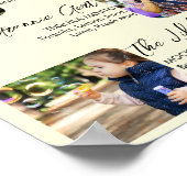 Moderne Signature Dranks Drie Foto Bruiloftsposter Poster (Hoek)