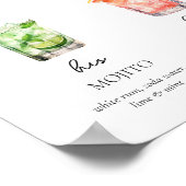 Moderne Signature Drinken Trouwbord, 300+ Drinken Poster (Hoek)