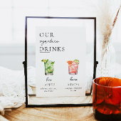 Moderne Signature Drinken Trouwbord, 300+ Drinken Poster