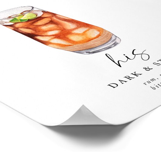 Moderne Signature Drinken Trouwbord Bar Teken Poster (Hoek)