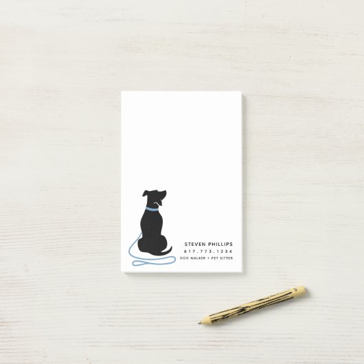 Moderne Silhouet Hond Post-it® Notes (Op bureau)