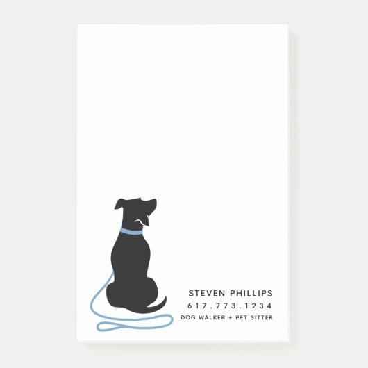 Moderne Silhouet Hond Post-it® Notes (Voorkant)