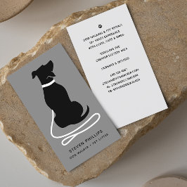 Moderne Silhouet Hond Uitlaten Hondenoppas Visitekaartje