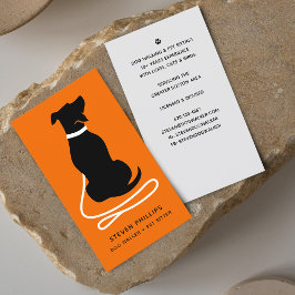 Moderne Silhouet Hond Uitlaten Hondenoppas Visitekaartje