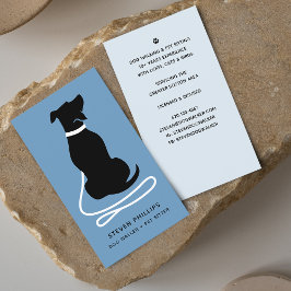 Moderne Silhouet Hond Uitlaten Hondenoppas Visitekaartje