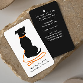 Moderne Silhouet Hond Uitlaten Hondenoppas Visitekaartje