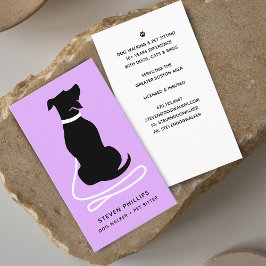 Moderne Silhouet Hond Uitlaten Hondenoppas Visitekaartje