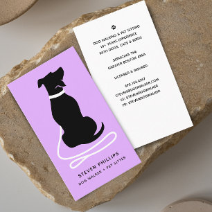 Moderne Silhouet Hond Uitlaten Hondenoppas Visitekaartje