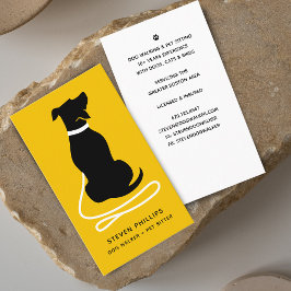 Moderne Silhouet Hond Uitlaten Hondenoppas Visitekaartje