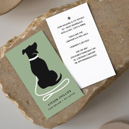 Moderne Silhouet Hondenuitlater Hondenzitter Visitekaartje