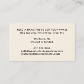 Moderne Silhouet Hondenuitlater Opvang Visitekaartje (Achterkant)