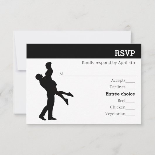 Moderne Silhouet Koppel - RSVP Kaart (Voorkant)