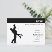 Moderne Silhouet Koppel - RSVP Kaart (Staand voorkant)