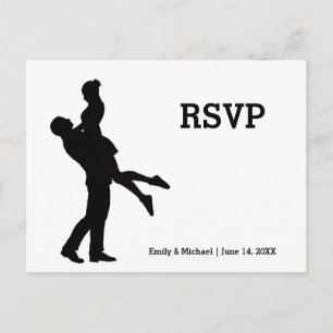 Moderne Silhouet Koppel - RSVP Postkaart Uitnodiging Briefkaart
