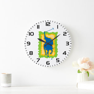 Moderne Silhouet van Polospeler Paardrijden Sport Grote Klok
