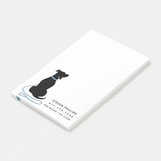 Moderne Silhouette Hond Post-it® Notes (Schuin)