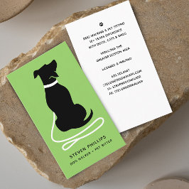 Moderne Silhouette Hond Uitlaten Hondenoppas Visitekaartje