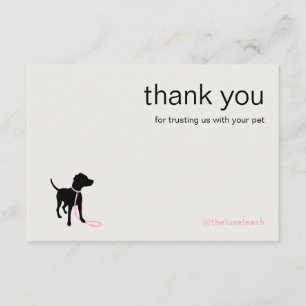 Moderne Silhouette Hond Uitlaten QR Code Bedankkaart