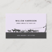 Moderne Silhouette Hond Wandelen Visitekaartje (Voorkant)