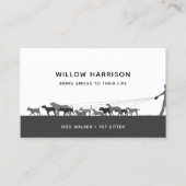 Moderne Silhouette Hond Wandelen Visitekaartje (Voorkant)