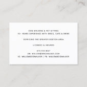 Moderne Silhouette Hond Wandelen Visitekaartje (Achterkant)