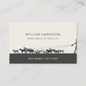 Moderne Silhouette Hond Wandelen Visitekaartje (Voorkant)