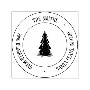Moderne Silhouette Kerstboom Adres Stempel
