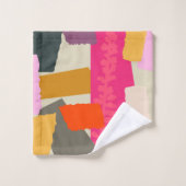 Moderne Silhouette-kleur botanisch blokkeert artis Bad Handdoek (Wasdoekje)