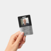 Moderne Silver Black werknemer foto-id Badge (Handheld)