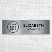 Moderne Silver Business Logo Naamplaatje