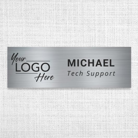 Moderne Silver Business Logo Naamplaatje