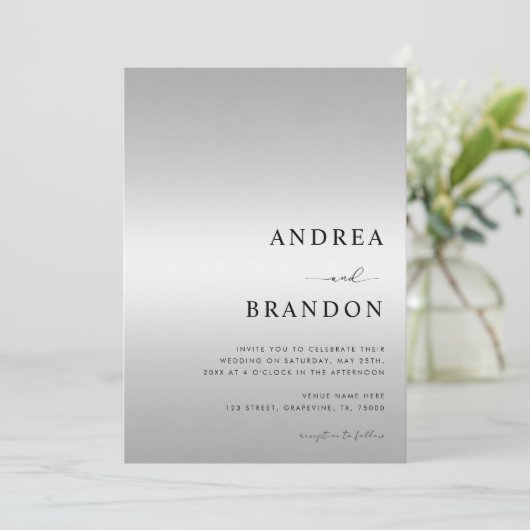 Moderne Silver Code QR van de Gradiënt allen in Éé Kaart (Staand voorkant)