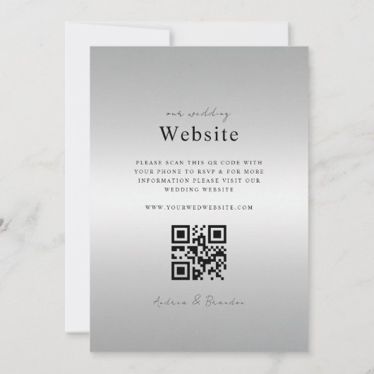 Moderne Silver Code QR van de Gradiënt allen in Éé Kaart (Achterkant)