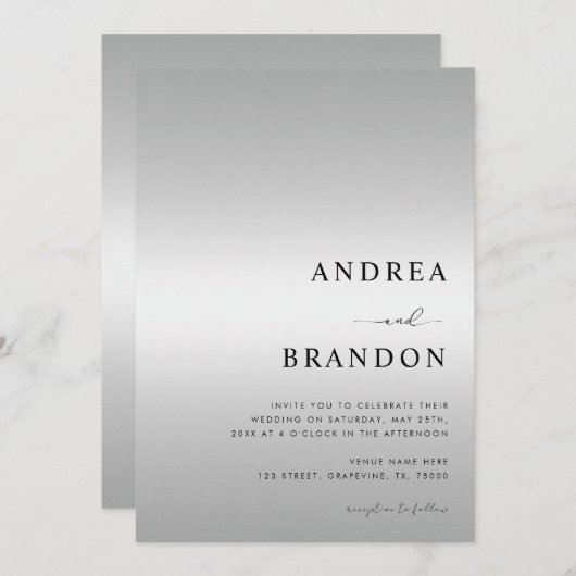 Moderne Silver Code QR van de Gradiënt allen in Éé Kaart (Voorkant / Achterkant)