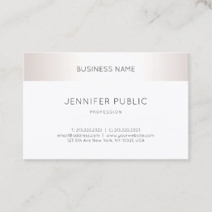 Moderne Silver Elegant Clean Plain Professional Visitekaartje