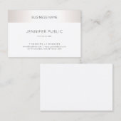 Moderne Silver Elegant Clean Plain Professional Visitekaartje (Voorkant / Achterkant)