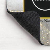 Moderne Silver en Gold Bedrijfsnaam & Logo Muismat (Hoek)