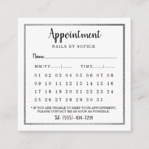 Moderne Silver Foil Agenda Appointards Informatiekaartje