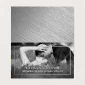 Moderne Silver Foil foto Save the Date Card Visitekaartje (Binnenkant ongevouwen)